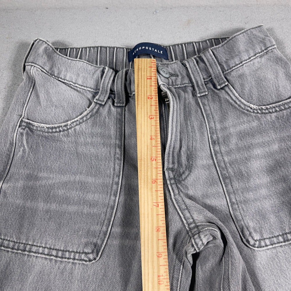 Aeropostale Mid Rise‎ Cargo Pants XS Gray Wide Leg Y2K Streetwear Grungecore - Picture 5 of 12